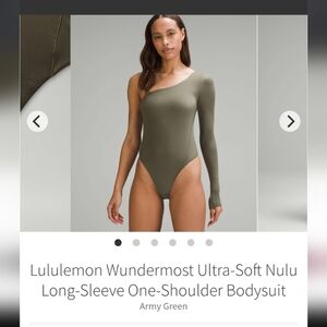Lululemon Wundermost Ultra-Soft Nulu Long-Sleeve One-Shoulder Bodysuit NWT